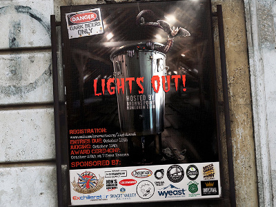 Lights Out! 2019 beer art brewing competition craftbeer creepy flyer design halloween photoshop poster print