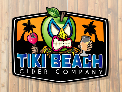 Tiki Beach cider illustrator logo logo design tiki