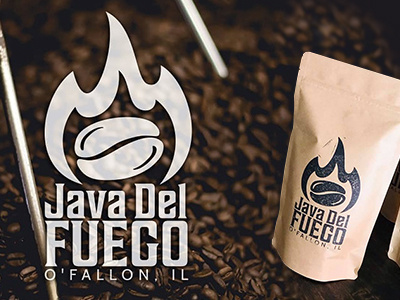 Java Del Fuego branding coffee illustrator logo logodesign