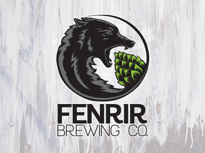 Fenrir Brewing Co. beer art branding brewery brewing craftbeer design graphic design hops illustration illustrator logo vector wolf