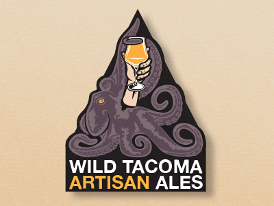 Wild Tacoma Artisan Ales beer beer art branding brewery brewery logo brewing craftbeer design illustration illustrator logo octopus vector