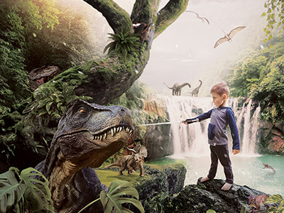 Dino Master digitalart dinosaur kid photomanipulation photoshop poster poster art poster design