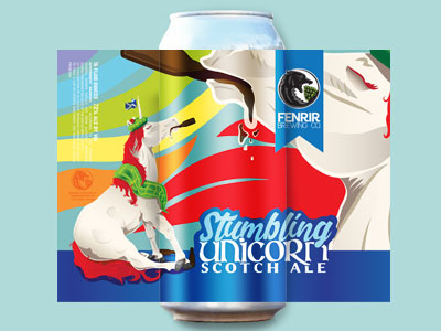 Stumbling Unicorn beer beer art branding brewery brewing can art craftbeer design digital art illustration illustrator label logo mockup unicorn vector