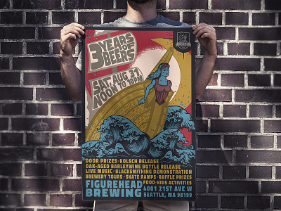 3 Years of Beers beer beer art branding brewery brewing craftbeer design digital art flyer illustrator party flyer poster poster art vector