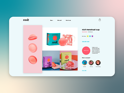 DailyUI 012 dailyui dailyui012 nixit nontraditional period cup quirky design redesign ui website