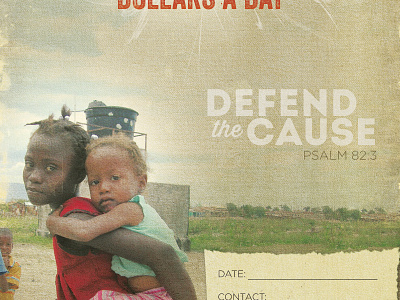 Defend the Cause christian gritty grunge haiti handmade orphans poster texture