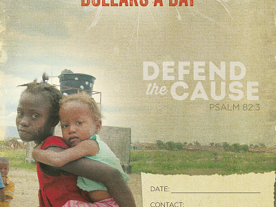 Defend the Cause christian gritty grunge haiti handmade orphans poster texture