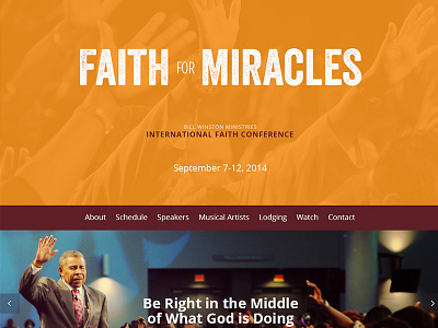 Conference Site Design faith landing page microsite miracles responsive single page website