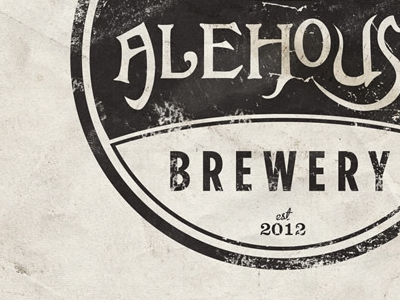 Alehouse Rounded beer custom type gotham logo worn