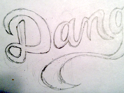 Dang... freehand hand drawn logo pencil rusty