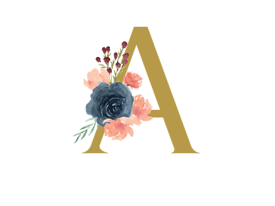 Alphabet A flower alphabet cute design element flower icon illustration logo png sticker watercolor