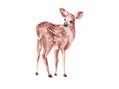 deer watercolor element christmas cute deer design drawing element icon illustration logo png sticker watercolor