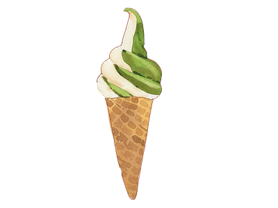 ice cream watercolor element cartoon design element ice cream ice cream cone icon illustration png sticker watercolor