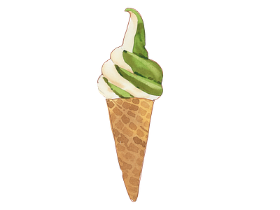 ice cream watercolor element