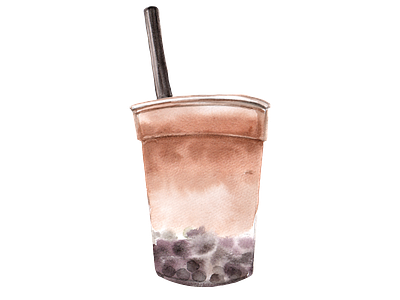 Bubble Tea watercolor