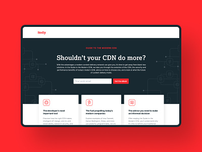 Modern CDN landing page fastly web design