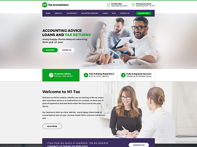 Website Design for an Accounting Firm accounting finance landing page template ui web design