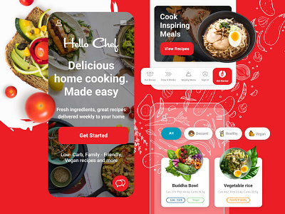 HelloChef cook deliver delivery figma food meal menu mobileapp mobiledesign recipes ui uidesign userexperience userinterface ux uxdesign webdesign webesign