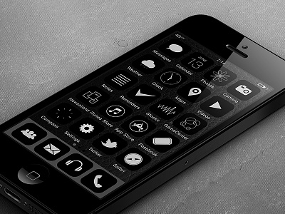 iOS7 BKNY mod black brooklyn icons ios7 iphone5 newyork nyc ui