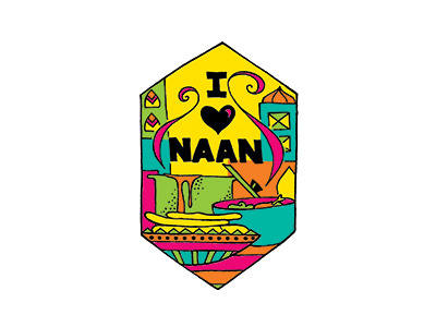 i love naan home illustration naan pakistani spot showcase sticker