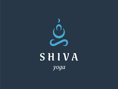 Shiva Yoga Logo blue branding identity india logo logotype moon morning night relax shiva spa yoga