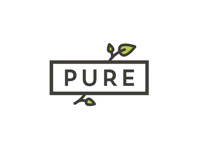 Pure Cafe Logo bio birch cafe eco ecology food fresh green health leaf logo logotype organic pure restaurant sign tree