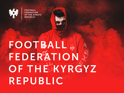 FFKR red fan bird branding design eagle fan football identity kyrgyzstan logo logotype rebranding red smoke soccer sport symbol
