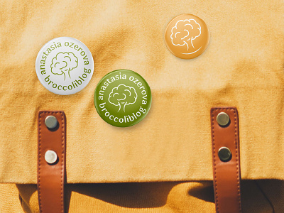 Pins/Badges for Broccoliblog backpack badge branding design food green health healthy food hypnotherapist identity logo logotype naturopath nutriologist pin pin badge sign symbol vector yellow