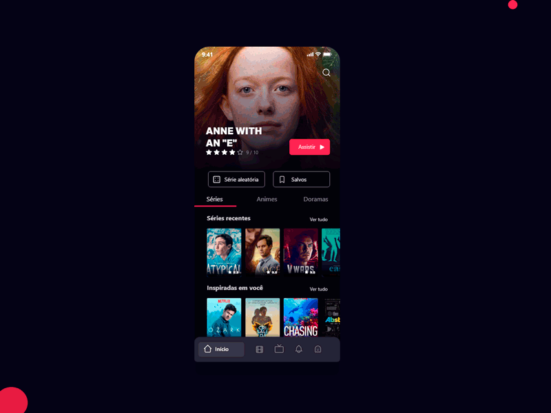 Tab Bar Mobile App app film films interface interfacedesign mobile mobile ui netflix news rating series shows tabbar ui ux uxdesign