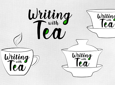 "Writing With Tea" Logo Mock Ups branding graphic design logo vector