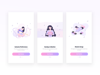 Music Application Guide Pages design illustration ui