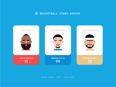 Basketball Stars Avatar design illustration ui