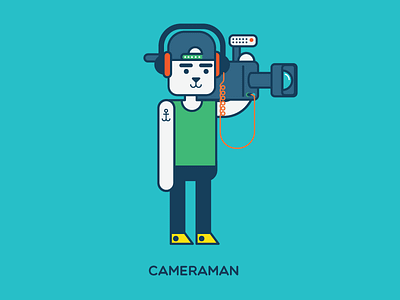 Cameraman character illustration simpel