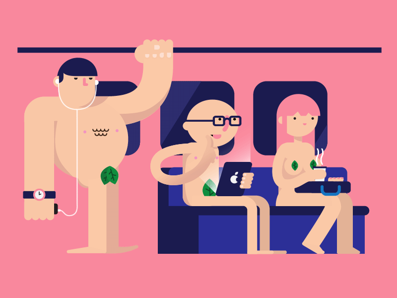 Paradise {gif} 2d after effects animation characters coffee diggin gif illustration ipad motion graphics paradise subway