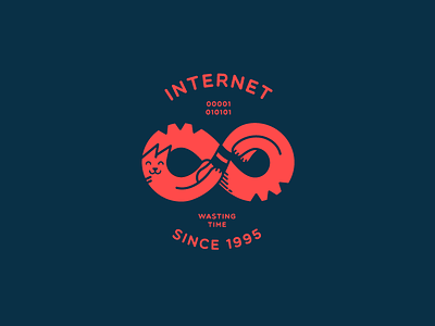 Internet blue::red 1995 cat infinicat infinite internet logo