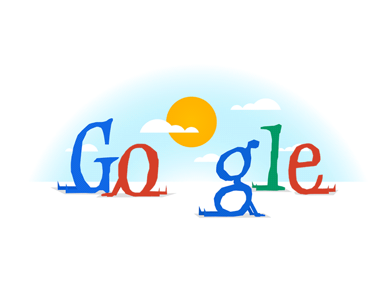 Google Doodle - Werewolf animation clouds flat gif google loop moon scared sky sun vector werewolf