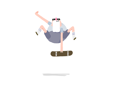 Grampa 2d character character design grampa illustration mute grab photoshop skateboard skater
