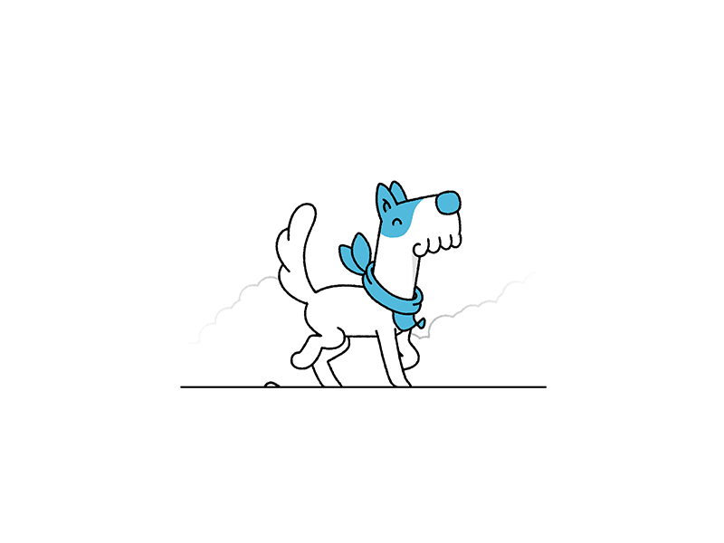 pooch for Mailbox 2d animation after effects dog gif illustrator loop mailbox motion graphics outdoor walk cycle