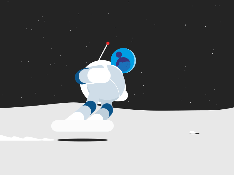 Moon Surfer for ueno ae after effects character animation vector