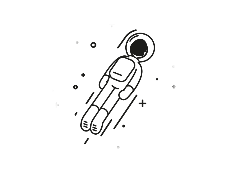 astronaut ae after effects character animation fake 3d flat outlines vector