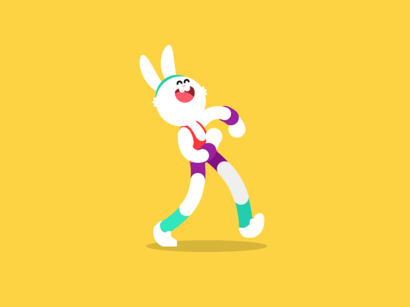 Presto walk cycles 2d animation after effects bunny double bounce flat happy vector walk cycle