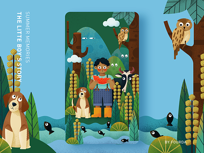 the little boy's story-4 app design illustration ui web website