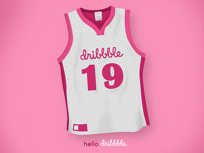 Hello DRIBBBLE! 2019 applepencil basketball branding debut dribbble adobe hellodribbble illustration illustrator pink procreate