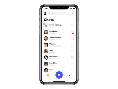 Voice Messenger | Quick send idea 2d animation app clean design flat idea ios minimal mobile ui ux