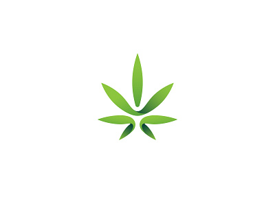 Cannabis Leaf Logo Concept cannabis cannabis logo cbd gradient green icon leaf logo logodesign marijuana minimalist