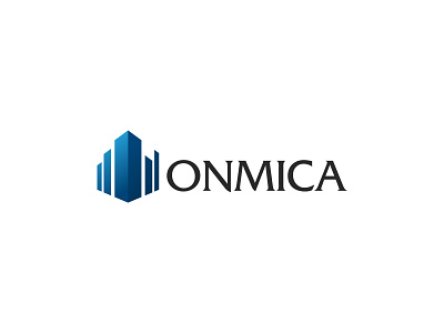 ONMICA adobe illustrator building clean gradient icon investment logo logodesign minimalist simple skyscraper symbol vector