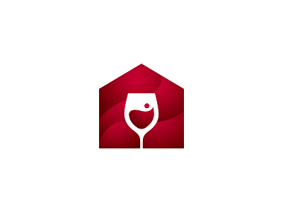 Wine House Logo Concept clean gradient icon logo logodesign maroon minimalist simple vector wine