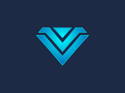 V Diamond Logo blue clean diamond gradient icon logo logodesign minimalist simple v vector