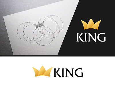 King Logo adobe illustrator circle grid clean crown gold golden ratio gradient icon king logo logo logodesign minimal minimalist simple simplicity symetric vector