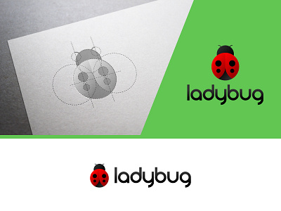 Ladybug Logo adobe illustrator animal circle grid clean golden ratio gradient icon insect logo logodesign minimalist simple simplicity vector